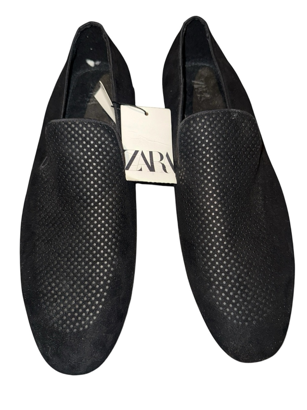NWT- Zara- Mens- Textured Black Loafers- Sz 11
